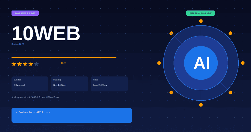 Smart Host Finder logo with AI and hosting icons for web hosting services.