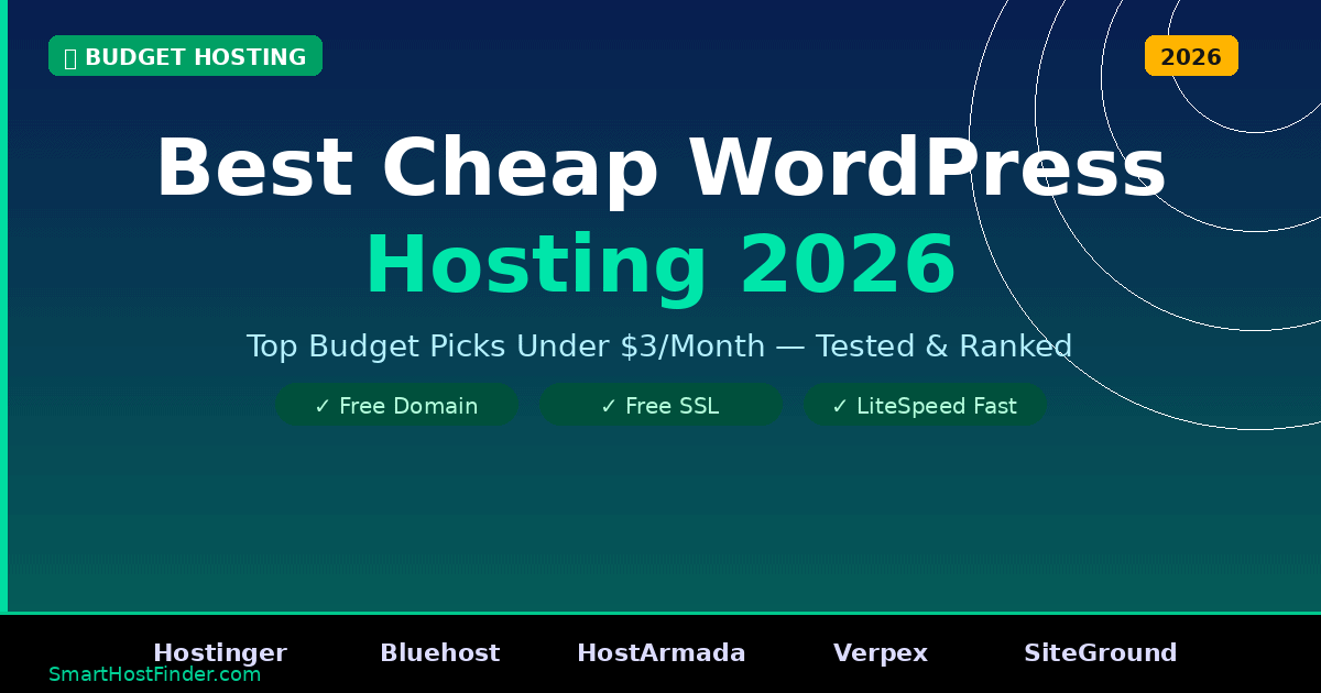 Affordable WordPress hosting options for 2026 with free SSL, domain, and fast speeds.