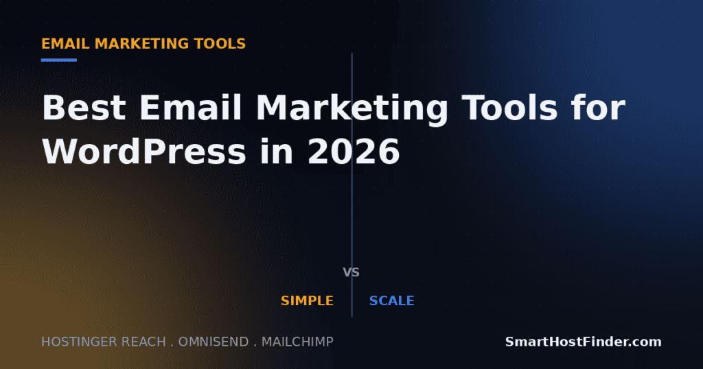 Smart Host Finder logo with email marketing tools comparison.