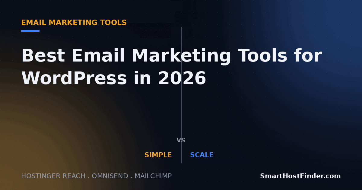 Smart Host Finder logo with email marketing tools comparison.