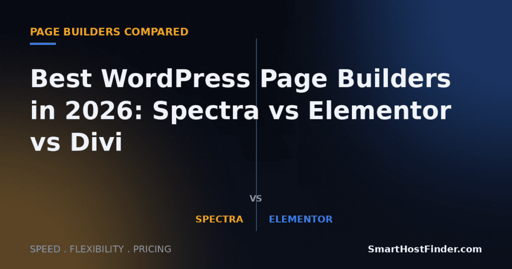 Comparison of Spectra, Elementor, and Divi WordPress page builders.