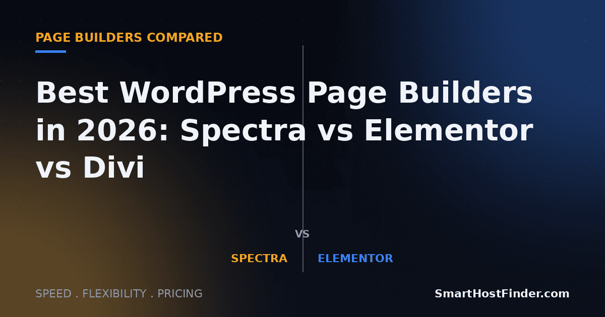 Comparison of Spectra, Elementor, and Divi WordPress page builders.